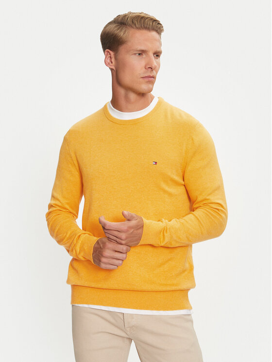 Pull tommy jaune on sale