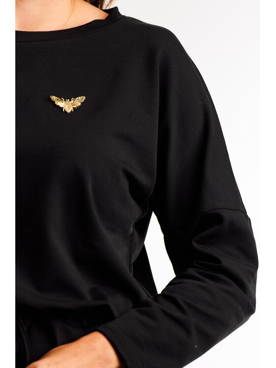 Awama Awama Vestito di maglia A606 Nero Basic Fit
