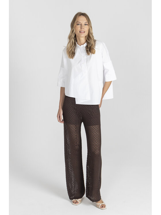 Deni Cler Milano Deni Cler Milano Spodnie dzianinowe T-DC-5237-E2-10-78-1 Brązowy Loose Leg
