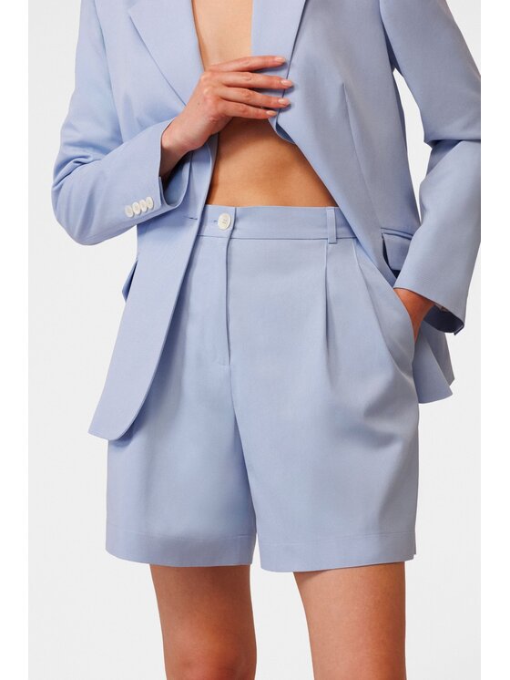 LE POSSÉ LE POSSÉ Pantaloncini di tessuto SGZWS Azzurro chiaro Regular Fit