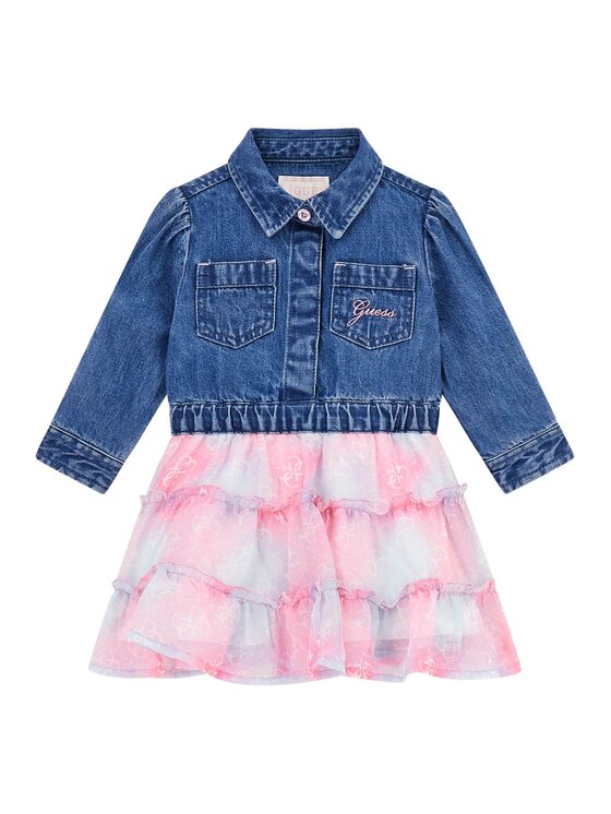 Guess Kids Guess Kids Sukienka 175869 Niebieski Classic Fit