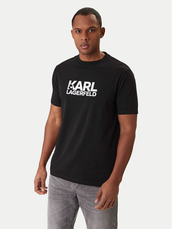 KARL LAGERFELD KARL LAGERFELD Marškinėliai 755780 561235 Juoda Regular Fit
