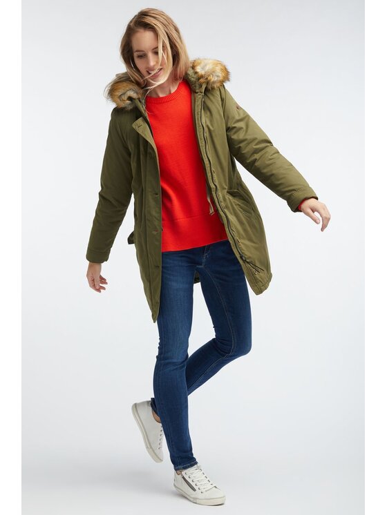 Mustang Mustang Kurtka damska PARKA Zielony Regular Fit