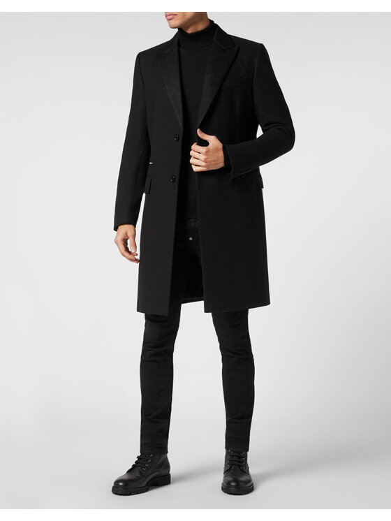PHILIPP PLEIN PHILIPP PLEIN Zimní kabát 6967 Černá Regular Fit