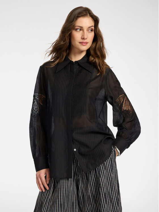 Elena Mirò Elena Mirò Koszula 5186P000269N033 Czarny Regular Fit