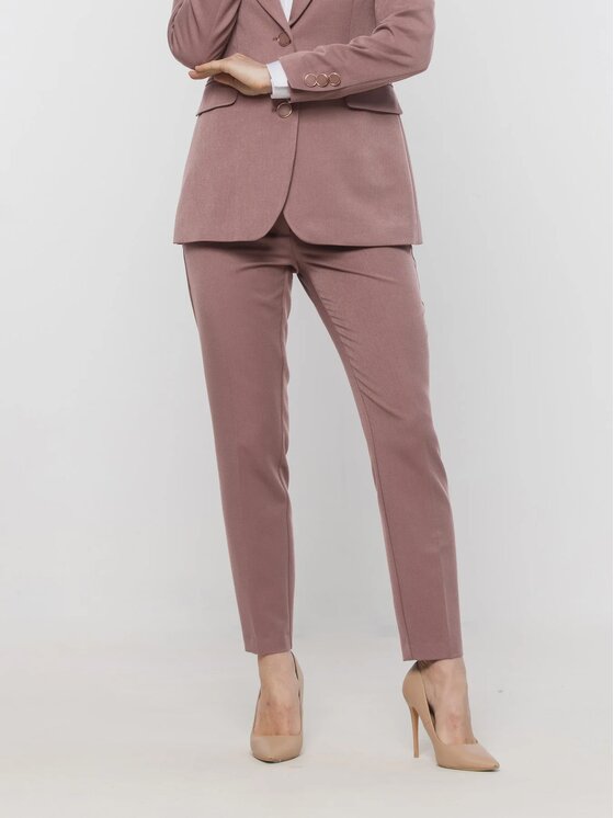 Willsoor Willsoor Spodnie materiałowe 68234 Brązowy jasny Cigarette Fit