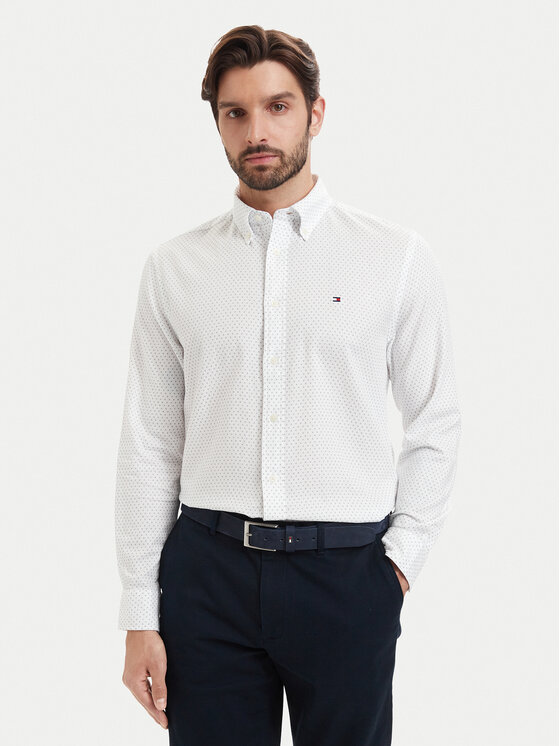 Tommy Hilfiger Tommy Hilfiger Krekls Poplin MW0MW43318 Balts Regular Fit