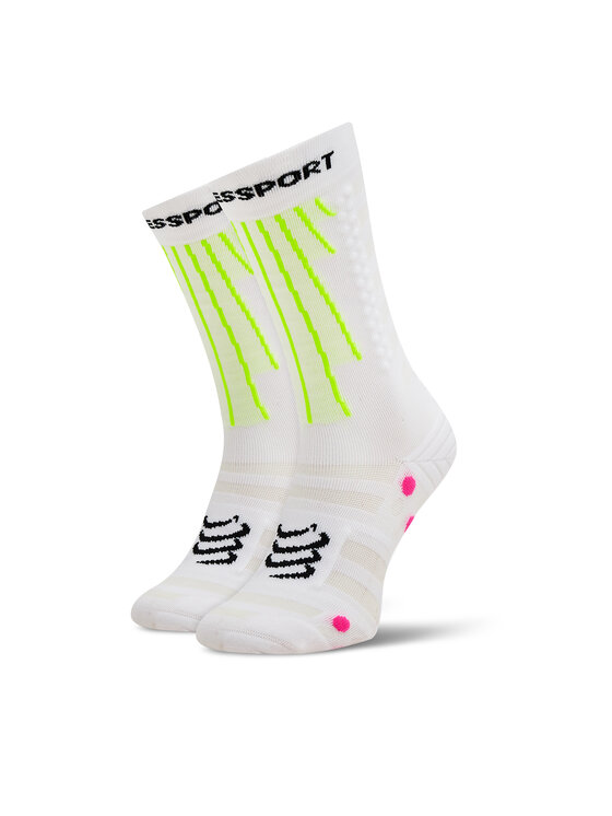 Compressport Augstas unisex zeķes Aero XU00054B Balts