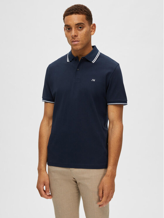 Selected Homme Polo 16087840 Tumši zils Regular Fit