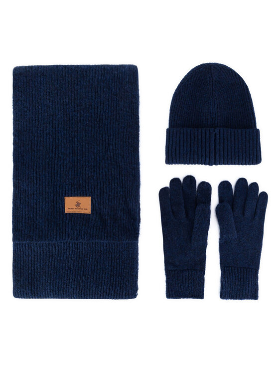 Beverly Hills Polo Club Beverly Hills Polo Club Set Mütze, Schal und Handschuhe BHPC-MC-001-AW24 Dunkelblau