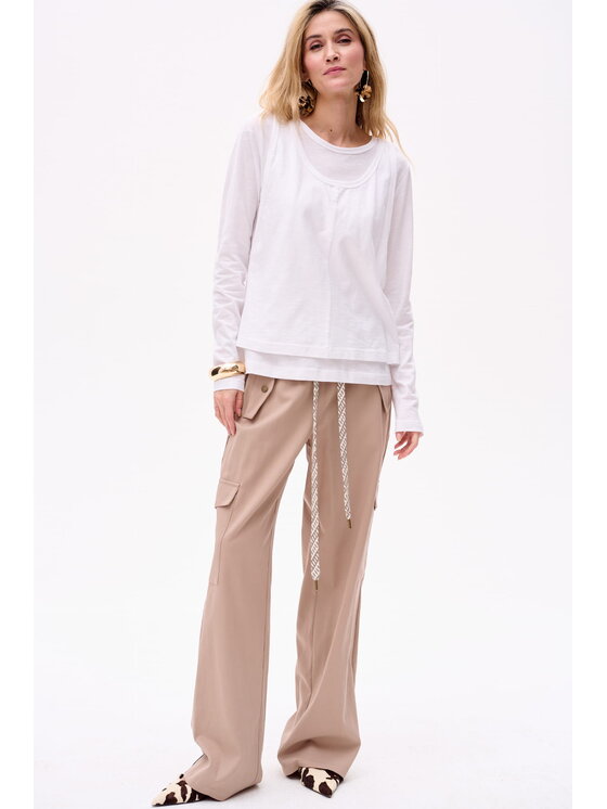 blue shadow blue shadow Bluzka Klarisa Écru Regular Fit