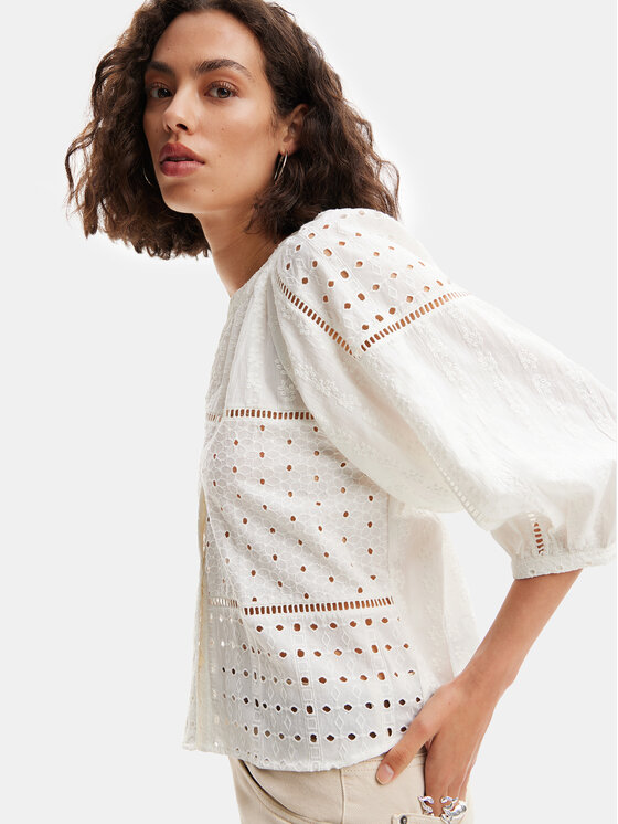 Desigual Desigual Särkpluus Julieta 24SWBW27 Valge Loose Fit