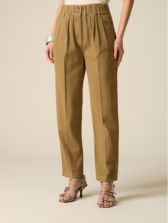 Oltre Oltre Pantaloni di tessuto P014J002471N035 Marrone Boy Fit