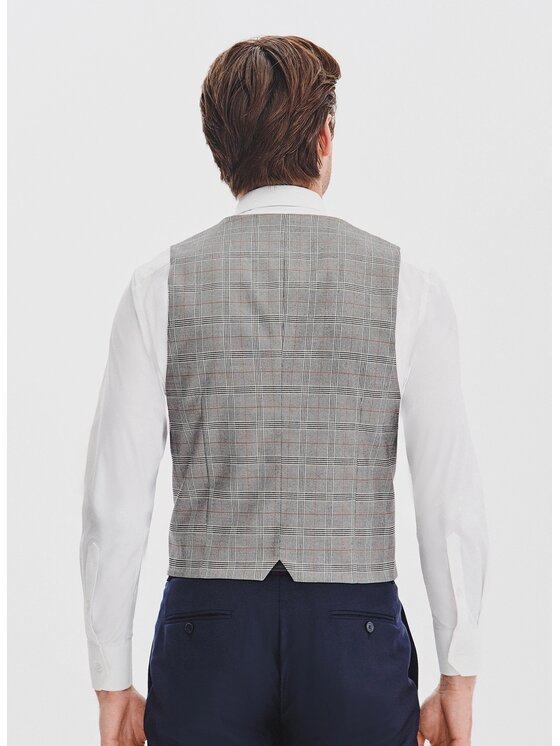 Pako Lorente Pako Lorente Kamizelka garniturowa P25WF-8X-005 Szary Slim Fit