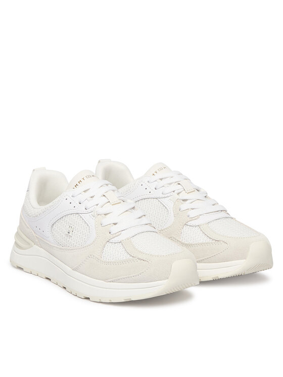 Tommy Hilfiger Tommy Hilfiger Sneakersy Th Mix Material Runner FW0FW09306 Biały