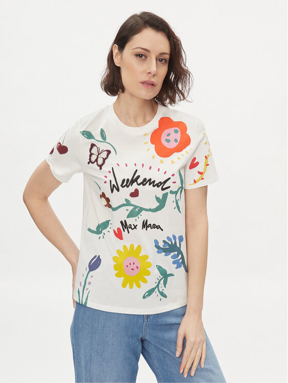 Weekend Max Mara Weekend Max Mara T-krekls Cinema 2415971061 Écru Regular Fit