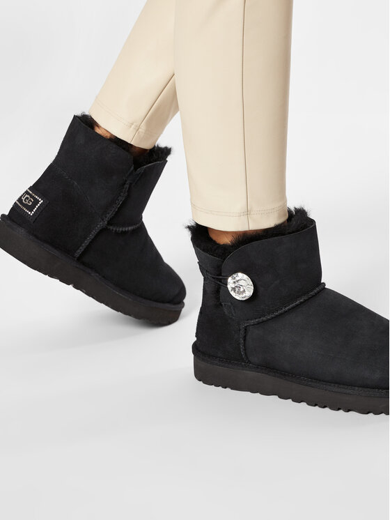 Ugg Ugg Снігоходи W Mini Bailey Button Bling 1016554 Чорний