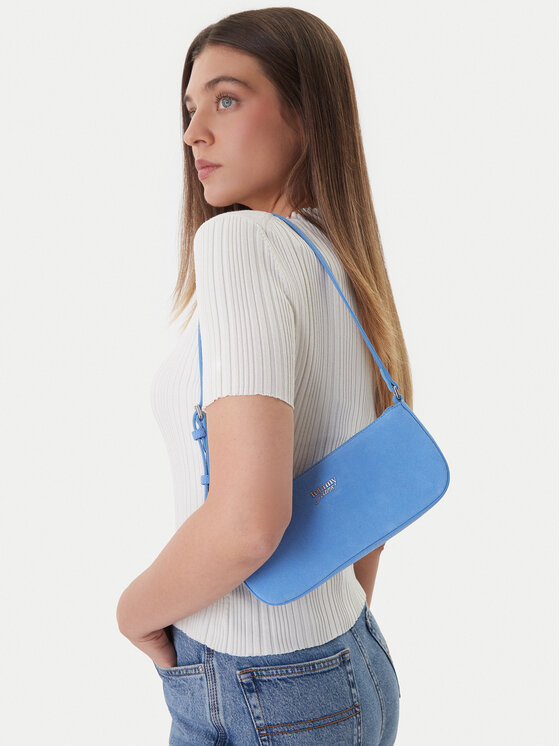 Tommy Jeans Geantă Tjw Must Suede Shoulder Bag AW0AW18454 Albastru