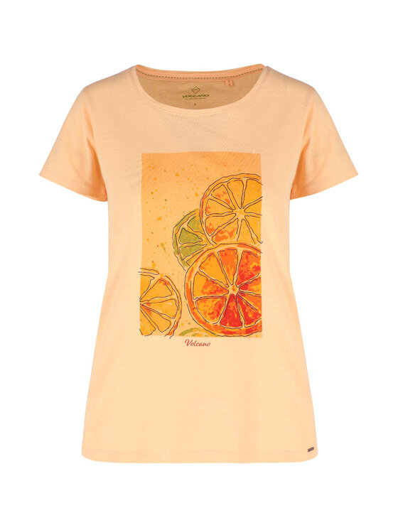 Volcano Volcano T-Shirt T-KOKTAIL Pomarańczowy Regular Fit