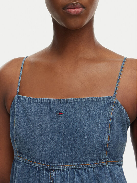 Tommy Jeans Tommy Jeans Džínové šaty DW0DW22342 Modrá Slim Fit