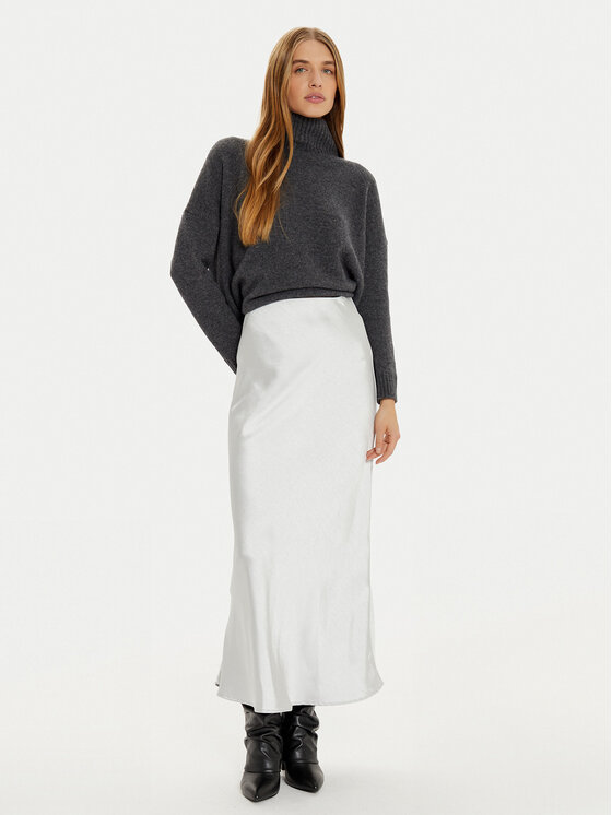 Vila Vila Midi sukně Lisa 14104074 Šedá Slim Fit