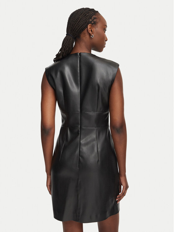 HUGO HUGO Rochie din imitație de piele Katiri-1 50566898 Negru Slim Fit