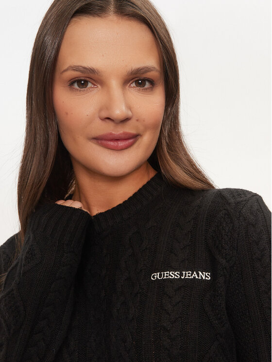 Guess Jeans Guess Jeans Πουλόβερ W4BR13 Z3HN2 Μαύρο Regular Fit