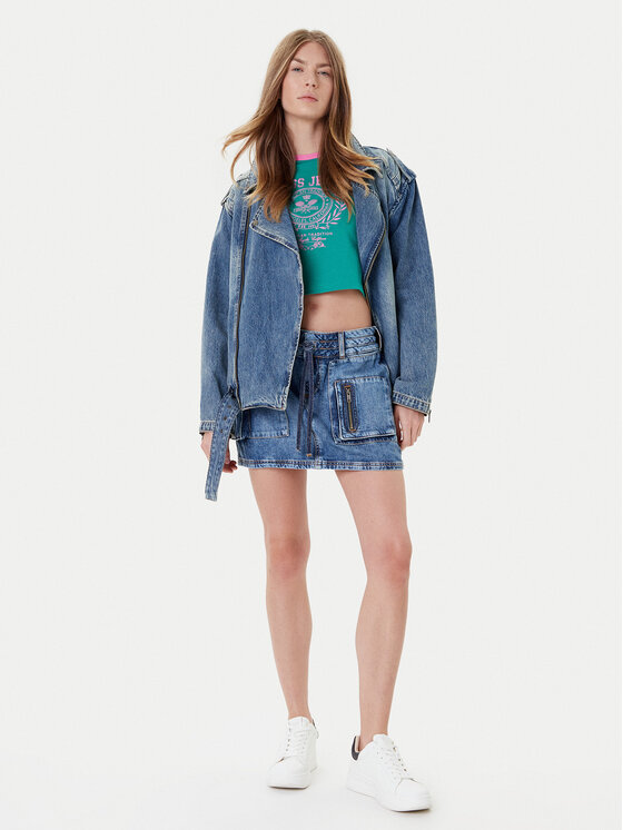 Guess Guess Džínsová sukňa W5YD0L D5R01 Modrá Regular Fit