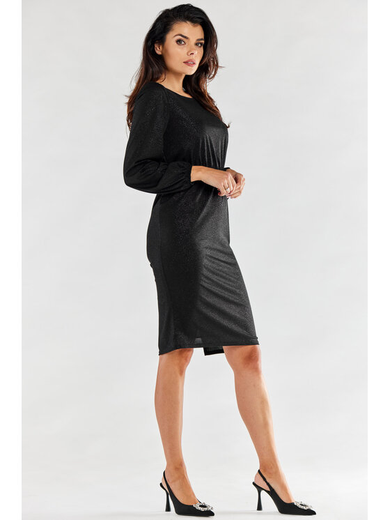 Awama Awama Večerní šaty A551 Černá Basic Fit