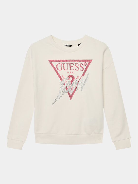 Guess Guess Felpa J3BQ06 KAV34 Écru Regular Fit