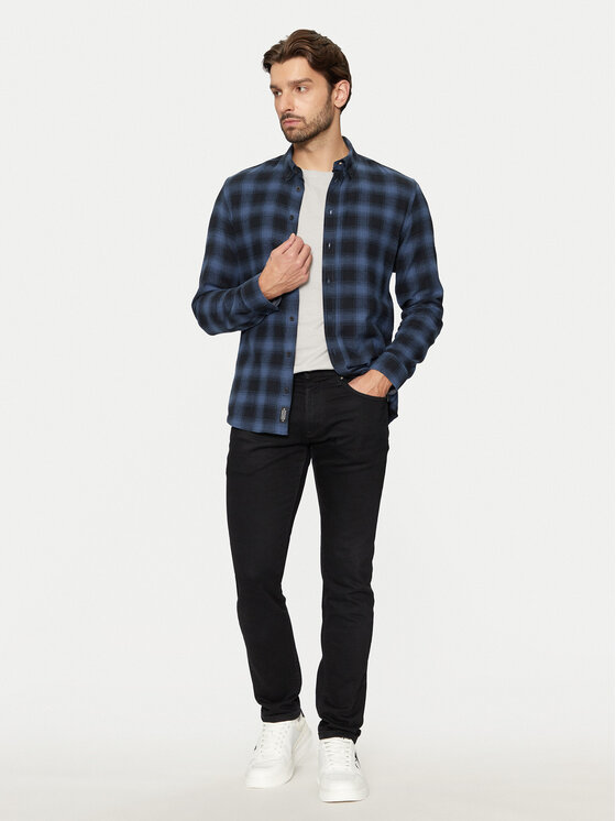 Blend Blend Koszula 20717421 Granatowy Slim Fit