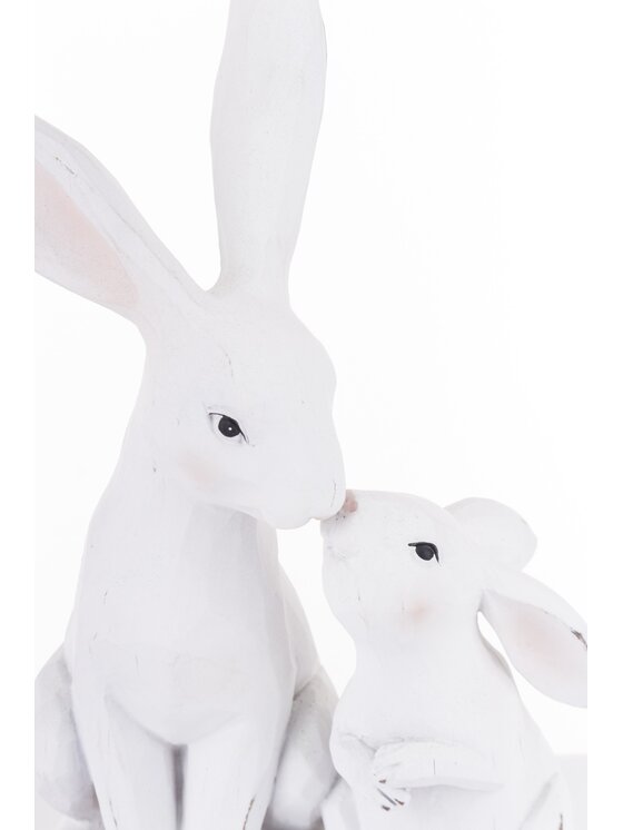 MIAhome MIAhome Figurka 2 przytulone ZAJĄCZKI-2 Biały