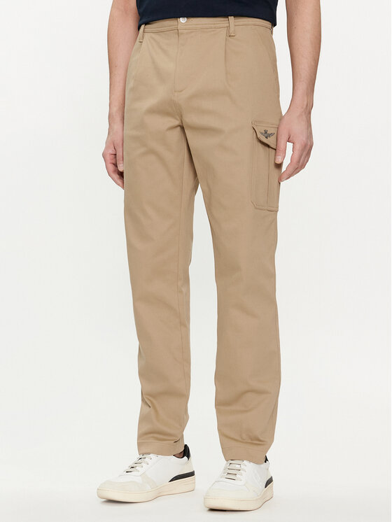 Aeronautica Militare Aeronautica Militare Hlače iz tkanine 241PA1579CT3247 Bež Slim Fit