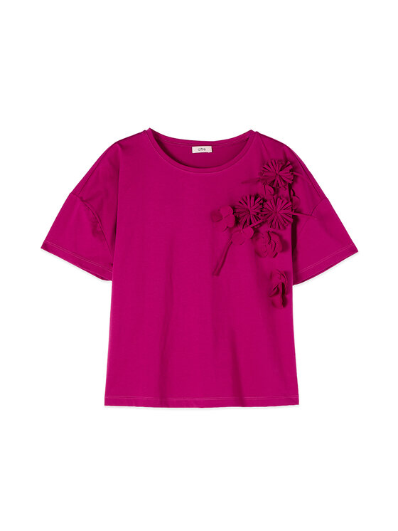 Oltre Oltre T-Shirt G007J004362N019 Fioletowy Boxy Fit