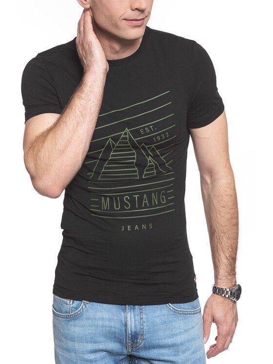 Mustang Mustang T-shirt AARON C Nero Slim Fit