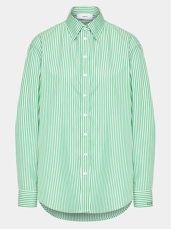 Simple Simple Košeľa SI23-KOD004 Zelená Regular Fit