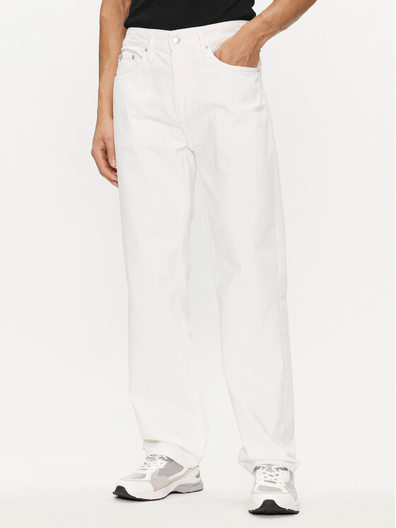Calvin Klein Jeans Džínsy 90's J30J325580 Biela Straight Fit
