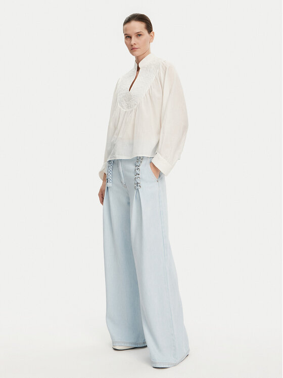 Munthe Munthe Blúz Frantz 251100525130 Ekru Loose Fit