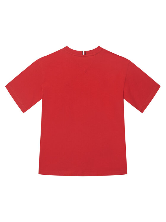 Tommy Hilfiger Tommy Hilfiger Tricou Essential Flag KB0KB09646 Roșu Regular Fit