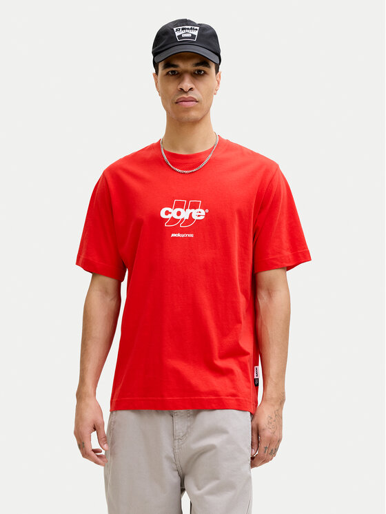 Jack & Jones Jack & Jones Marškinėliai Club 12289868 Raudona Relaxed Fit