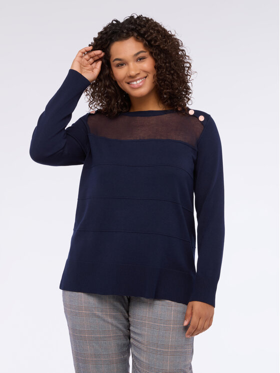 Fiorella Rubino Fiorella Rubino Maglione M017L008265N034 Blu A-Line Fit