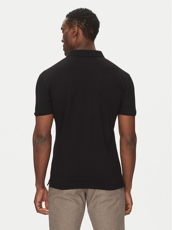 La Martina La Martina Pólóing Piquet CCMP02 PK001 Fekete Slim Fit