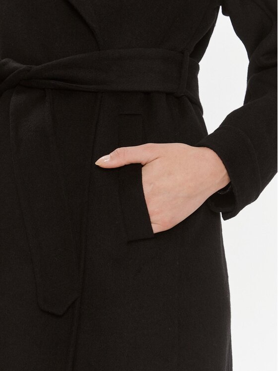 Liu Jo Liu Jo Vlněný kabát MF3242 T4627 Černá Regular Fit