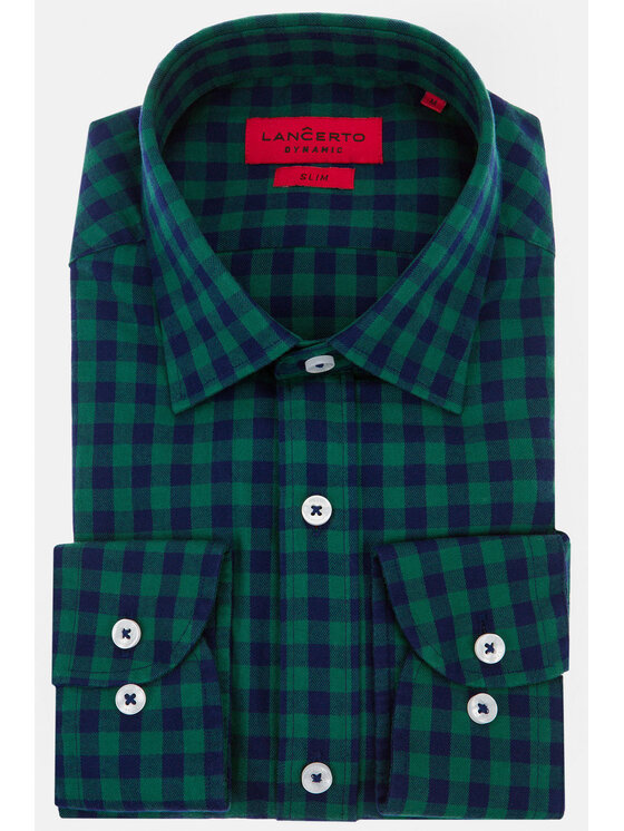 Lancerto Lancerto Koszula Taylor Zielony Slim Fit