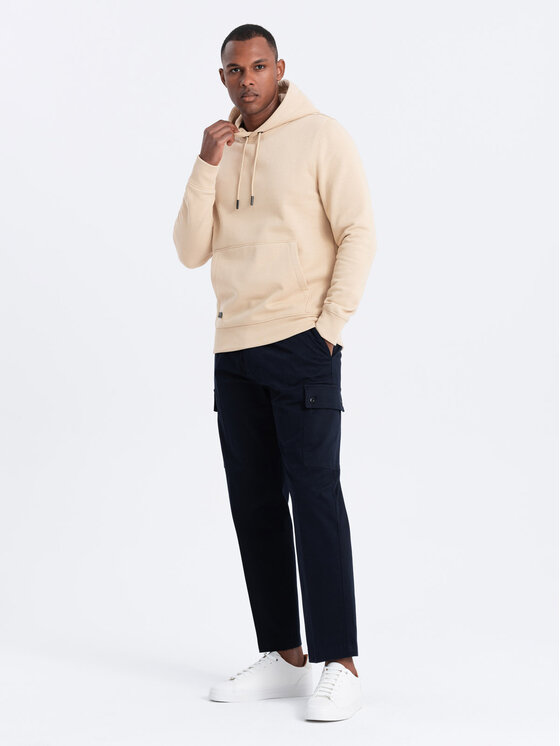 Ombre Ombre Mikina OM-SSBN-0161 Béžová Regular Fit