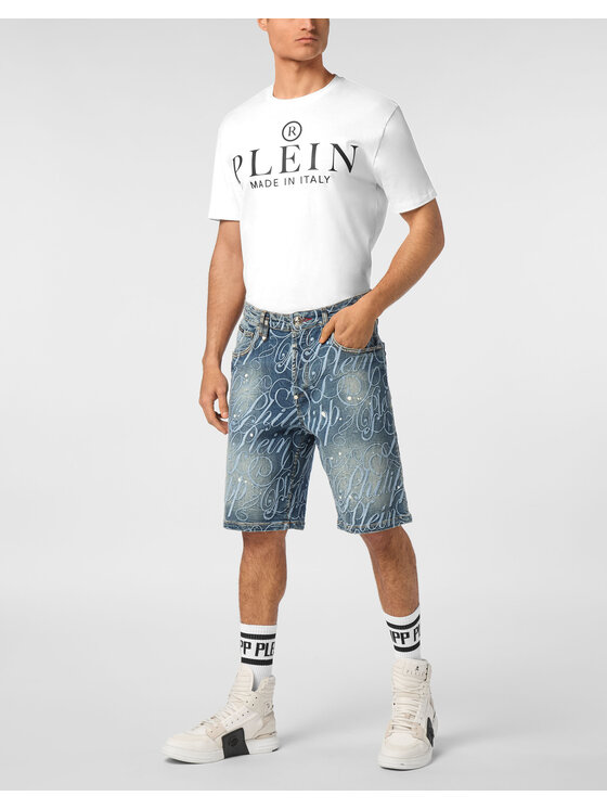 PHILIPP PLEIN PHILIPP PLEIN Szorty jeansowe 24311 Niebieski Regular Fit