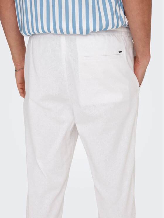 Only & Sons Only & Sons Hlače iz tkanine 22024966 Bela Tapered Fit
