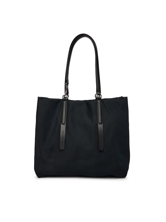 Tommy Hilfiger Tommy Hilfiger Torebka Th Elevated Nylon Tote AW0AW18406 Czarny