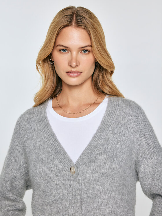 BIG STAR BIG STAR Kardigan KARDICA Szary Comfort Fit