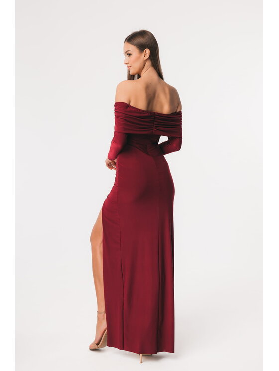 Aurora Aurora Večerní šaty Morticia Bordó Feminine Fit